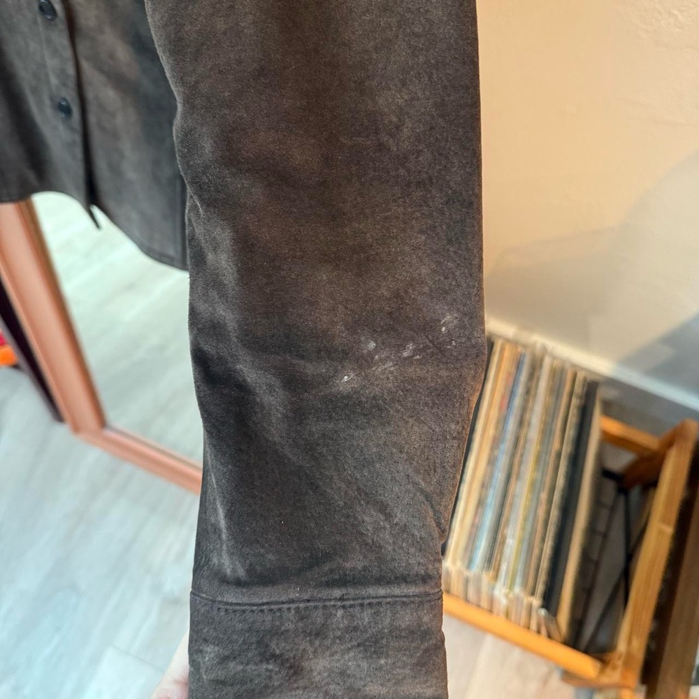 Vintage 90s Y2K brown genuine suede button up jacket - Picture 8 of 8
